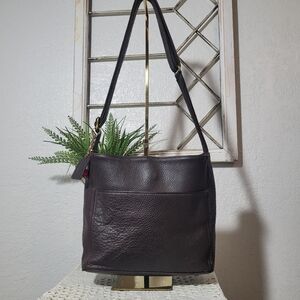 Vintage Brown  Coach 4924  Sonoma Pocket Zip Natural Leather Pebbled Grain